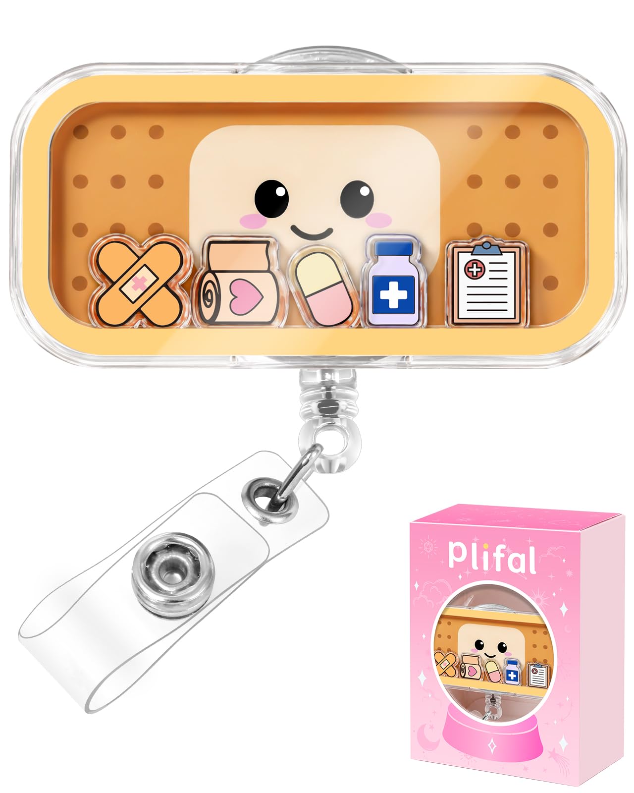 Plifal Cute Bandage Nurse Shaker Badge Reel