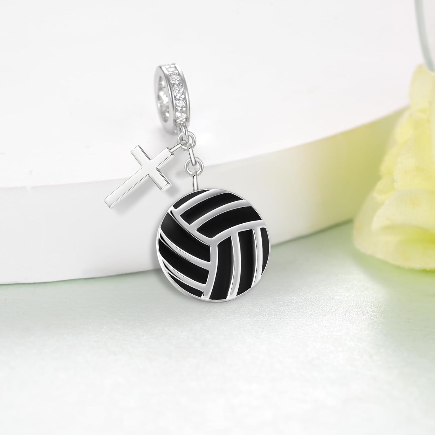 Volleyball Charms Sterling Silver Volleyball Charms for Bracelets Sport Volleyball Gifts Jewelry for Women - Image 2