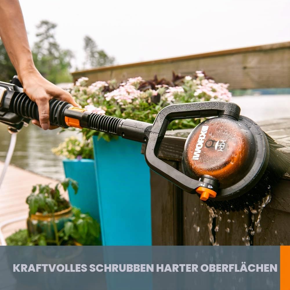 Worx Hydroshot WA1821 Verstellbarer Power-Schrubber für den Außenbereich, schnelle Schnappverbindung (harte Borsten)