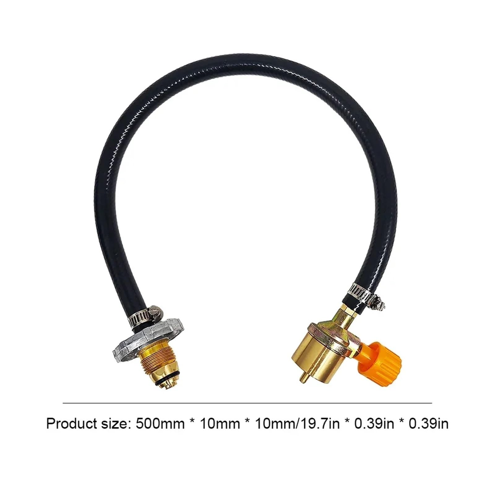 Adaptador de manguera cilíndrica, adaptador de recarga de propano, conexión de gas de cobre con válvula de control de encendido y apagado