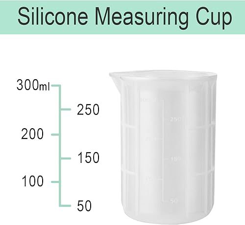 Miniatura 2 de Gartful Vasos mezcladores de 10.1 fl oz para resina epoxi, 4 tazas medidoras de silicona extra grandes, reutilizables, herramienta de vertido