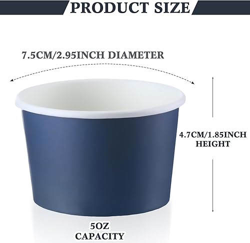 Miniatura 9 de 100 tazas de helado de 8 onzas, cuencos de papel para helado, tazas de postre desechables, recipientes de yogur, helados, cuencos desechables de