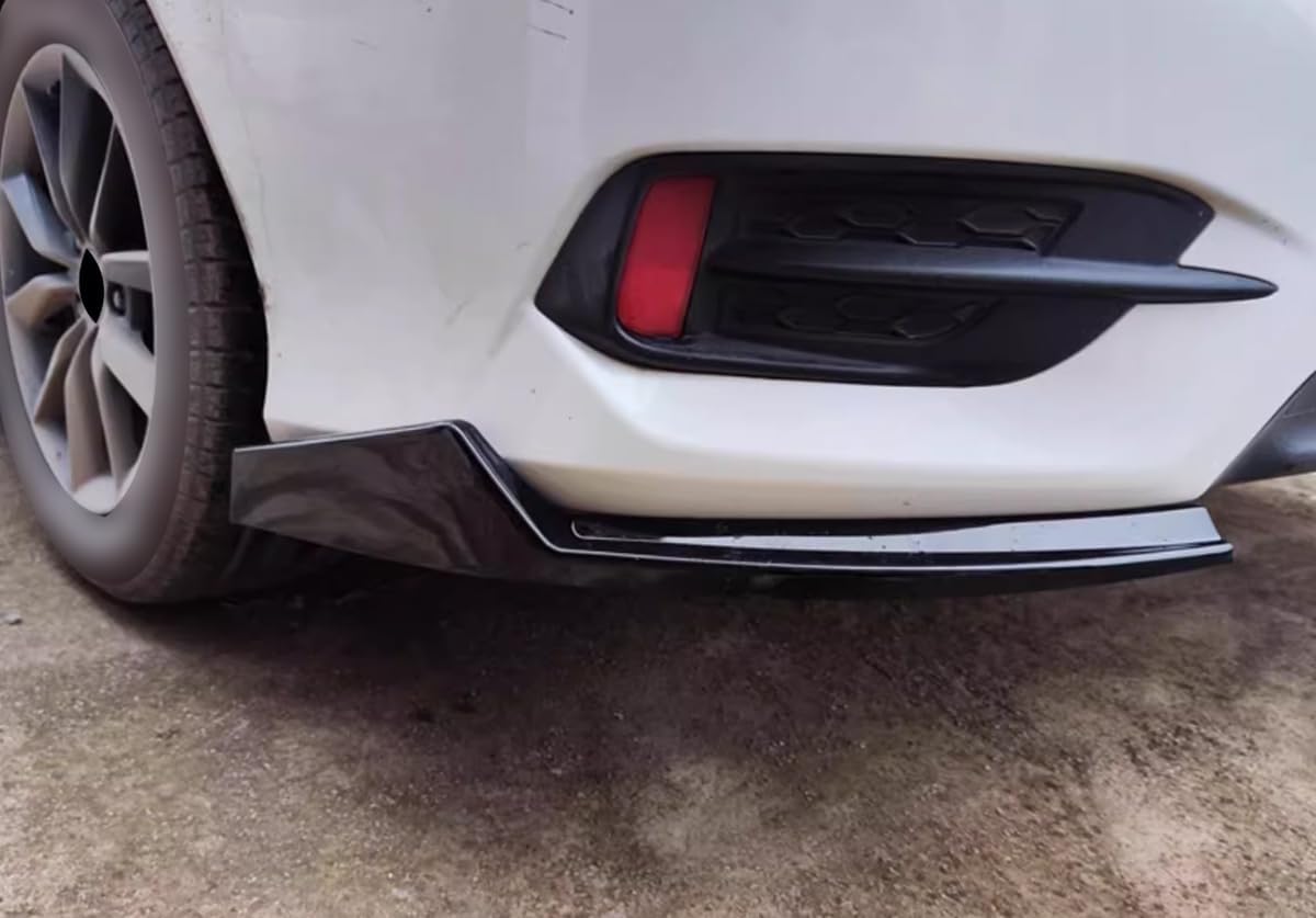 Car Accessories Fit for Honda 10th Gen Civic 2016-2021 Rear Bumper Corner Protection Cover Trims (Glossy Black) 2PCS ABS