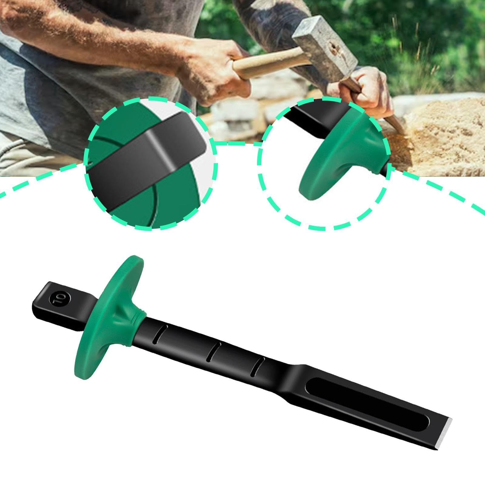 Harilla Cincel de Mampostería, Cincel Plano, Herramienta Manual Antideslizante, Multiusos, para Cortar Piedra de Cemento, Herramienta de Hormigón para Demolic, 25cm