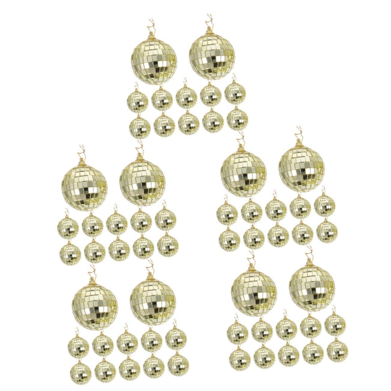 Lot de 5 décorations suspendues pour sapin de Noël miroir discothèque