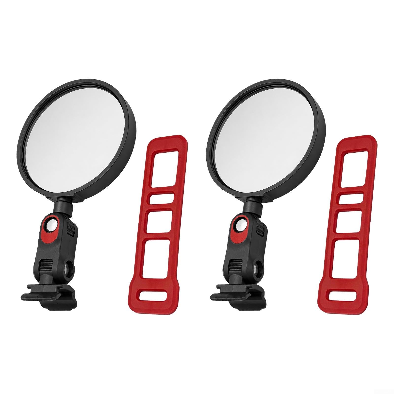 360° Rotatable Rear View Mirror No Drill Easy Install(Red two)