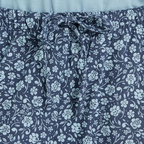 Life is Good. Women's Floral Paw Pattern Snuggle Up Sleep Pant, Darkest Blue4