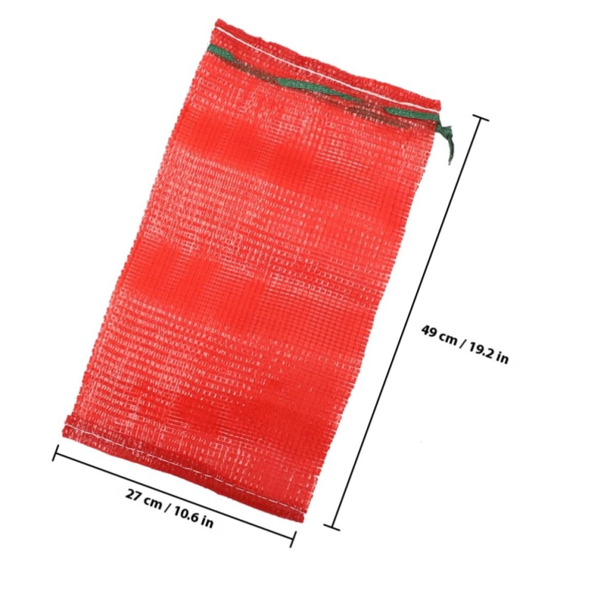 50 Bolsas de Malla Reutilizables de Polipropileno Rojo Cordón para Almacenamiento de Frutas y Frutos Secos, Resistente Gran Capacidad