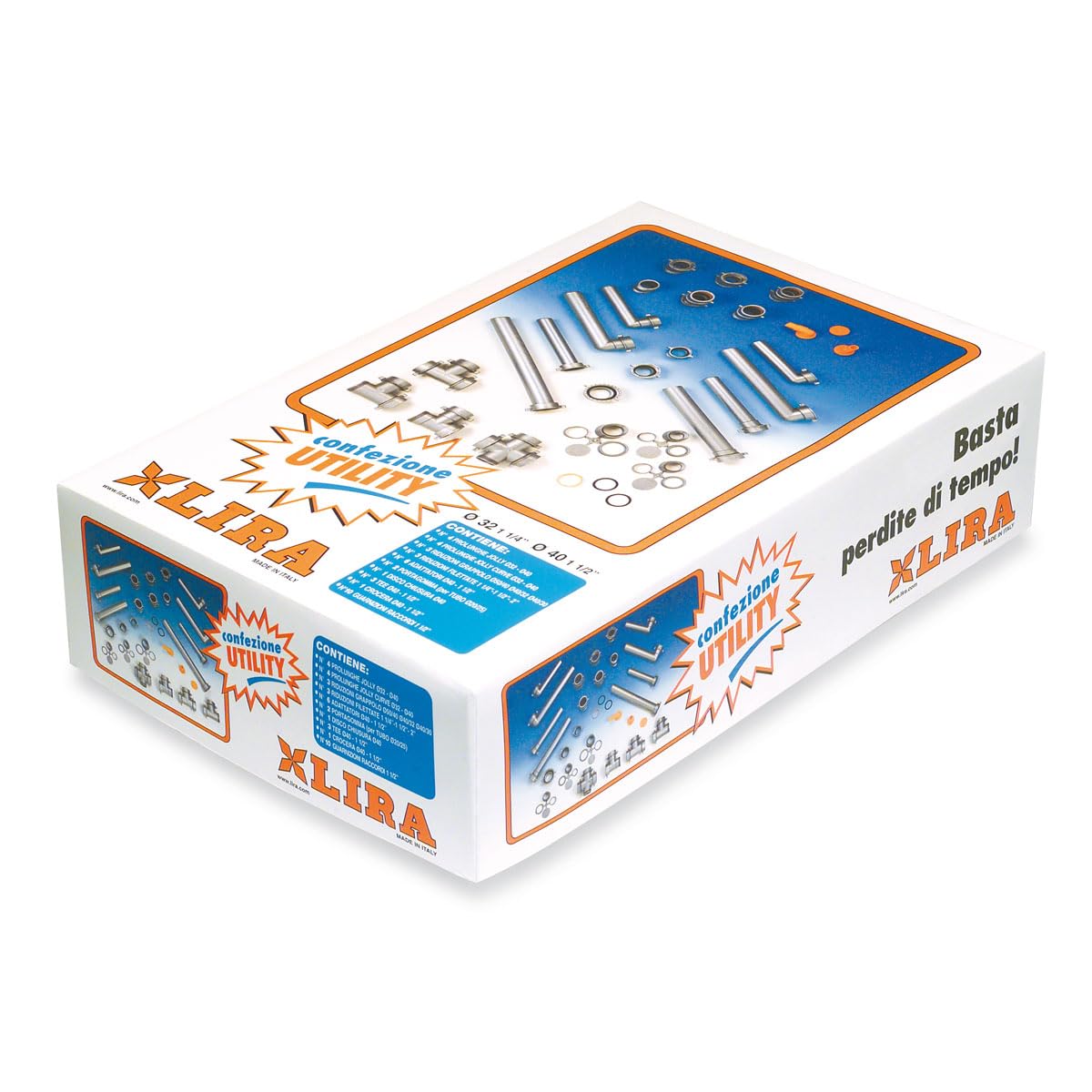 KIT UTILITY ASSORTIMENTO RICAMBI SIFONI LIRA 38 PEZZI ASSORTITI LIRA