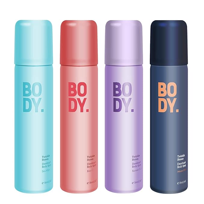 Buy Miniso Twinkle Stones Deodorant Body Spray (Mystic Blue+Rose Cloud