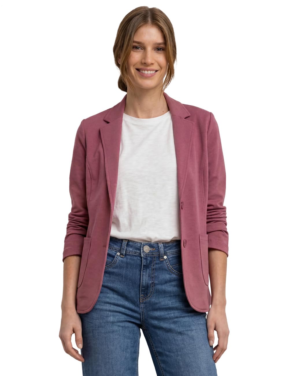 Street One Basic Blazer in Plain Colour, Dark Clouded Blush 38