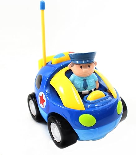 Miniatura 4 de PowerTRC Control remoto de dibujos animados de coches y aviones con control remoto de radio con música y sonido  Juguete rojo, azul y amarillo para