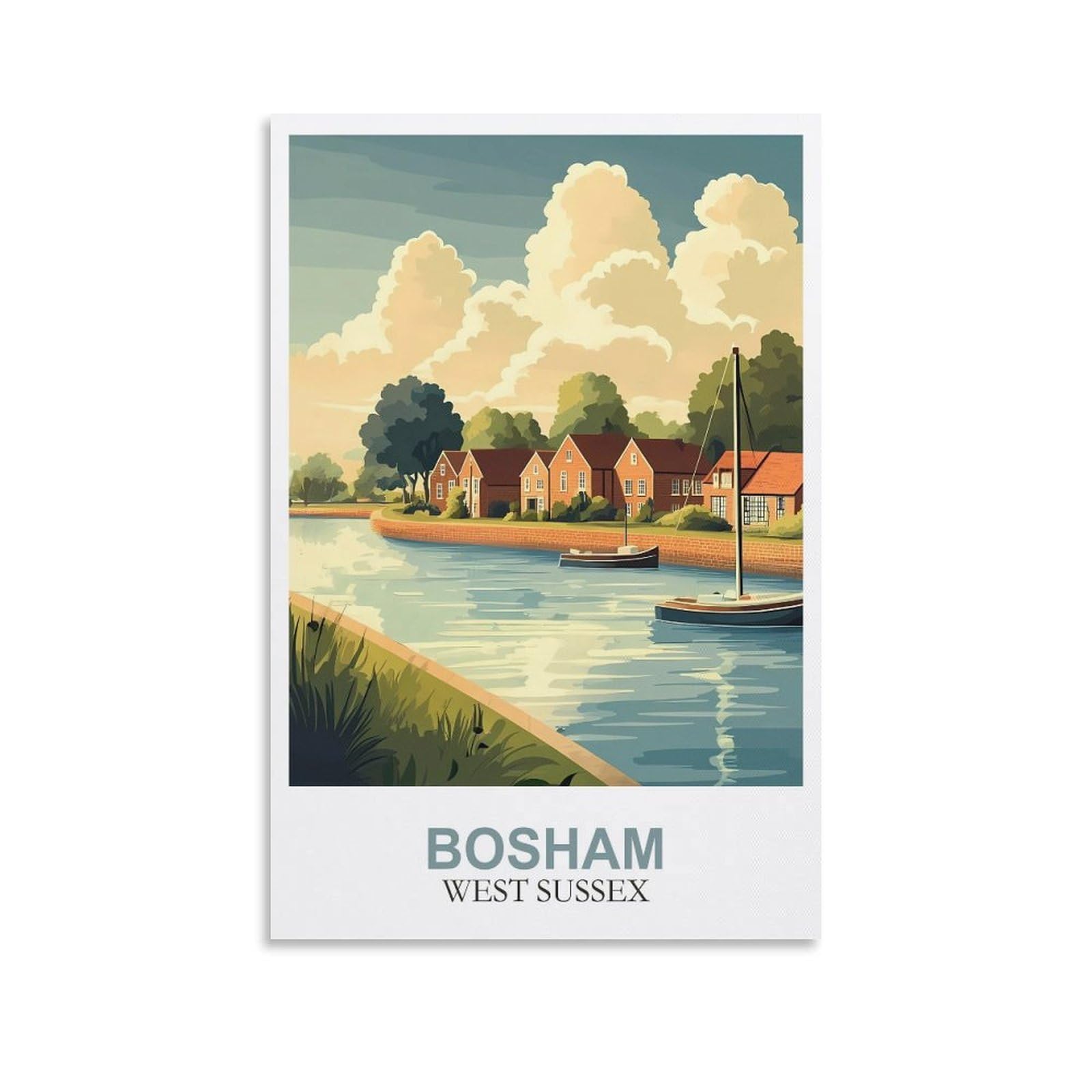 EZMLFA 5D Diamond Painting Kits for Adults,Bosham West Sussex,Diamond Painting,Landscape Gem Art Kits Adult and Crafts Home Decor 40x50cm