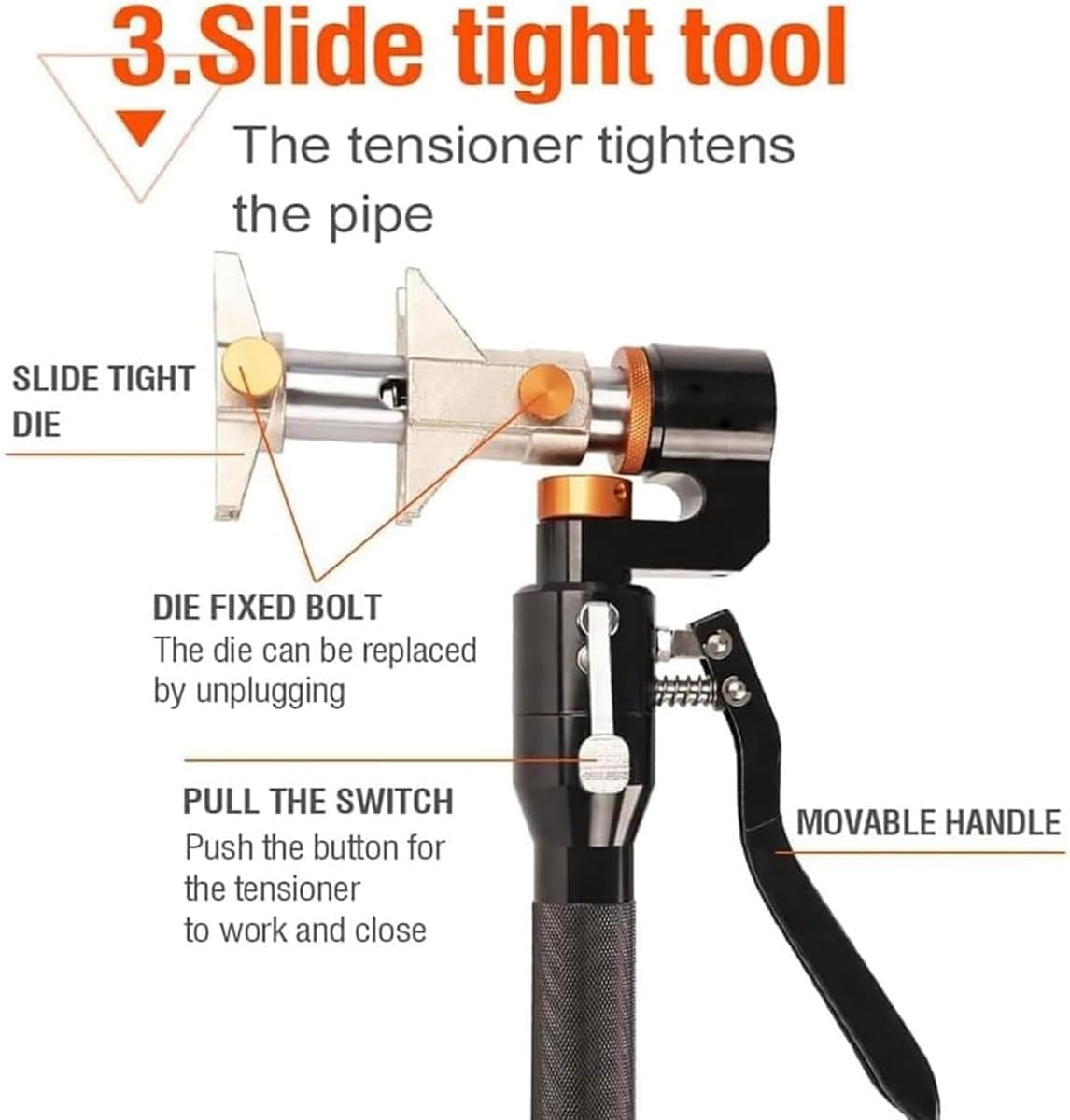 PEX - Herramienta de crimpado manual de alta resistencia para fontanería, herramienta profesional de montaje de tuberías hidráulicas