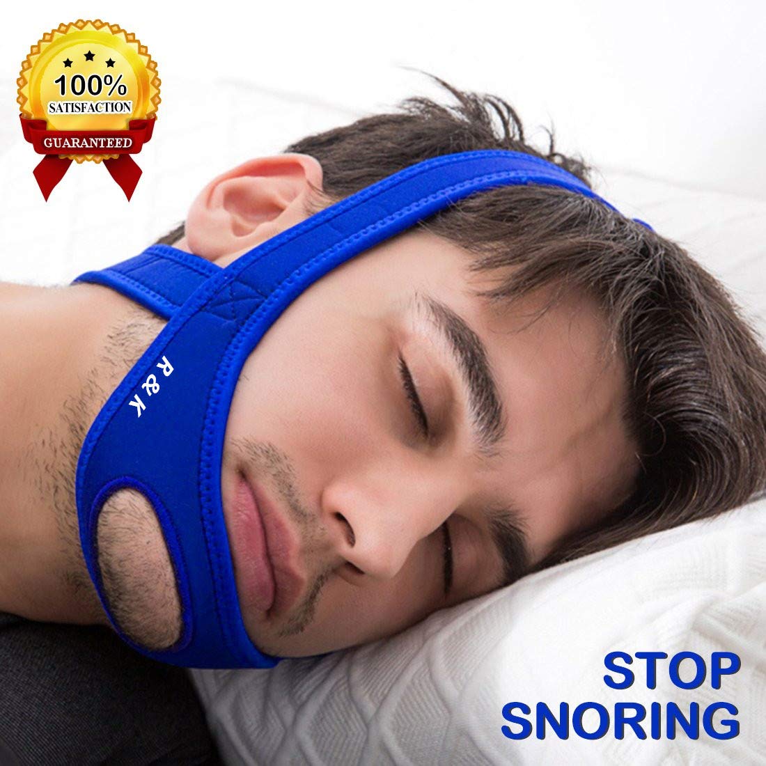 Anti Snoring Chin Strap, Stop Snoring Device and Snore Reduction,Adjustable Snoring Solution Chin Strap (Blue)