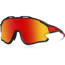 Lentes De Sol Bicicleta Queshark Gafas Ciclismo Deportivas con Montura MTB TR90 Gafas de Bicicleta para Hombres Mujeres con 1 Polarizadas 3 HD Lentes Intercambiables Anti-UV400 QE0051