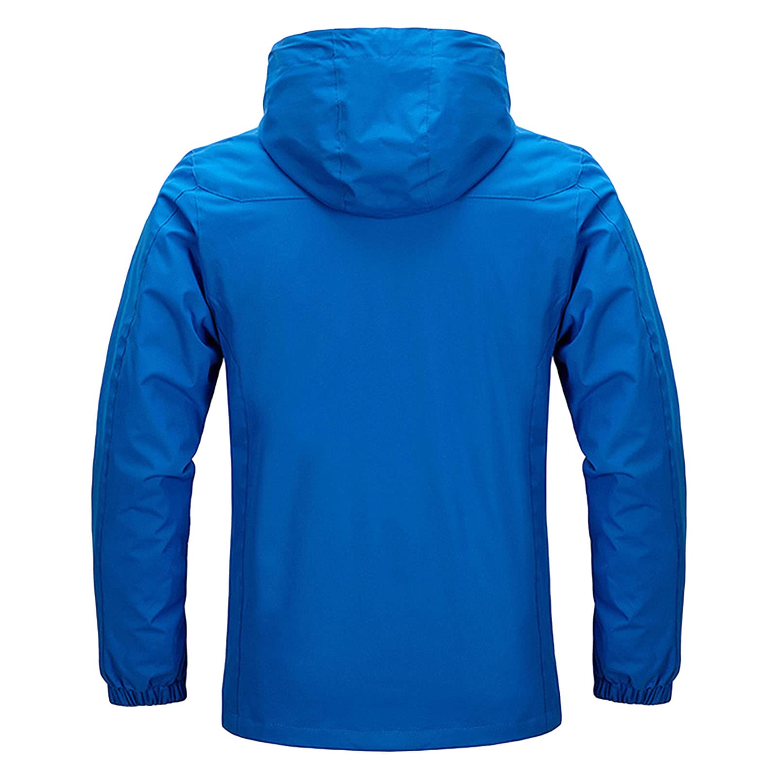 Maiyifu-GJ Men's Lightweight Windproof Windbreaker Outdoor Waterproof Rain Shell Coat Breathable Zip Up Hoodie Jacket (Blue,4X-Large)
