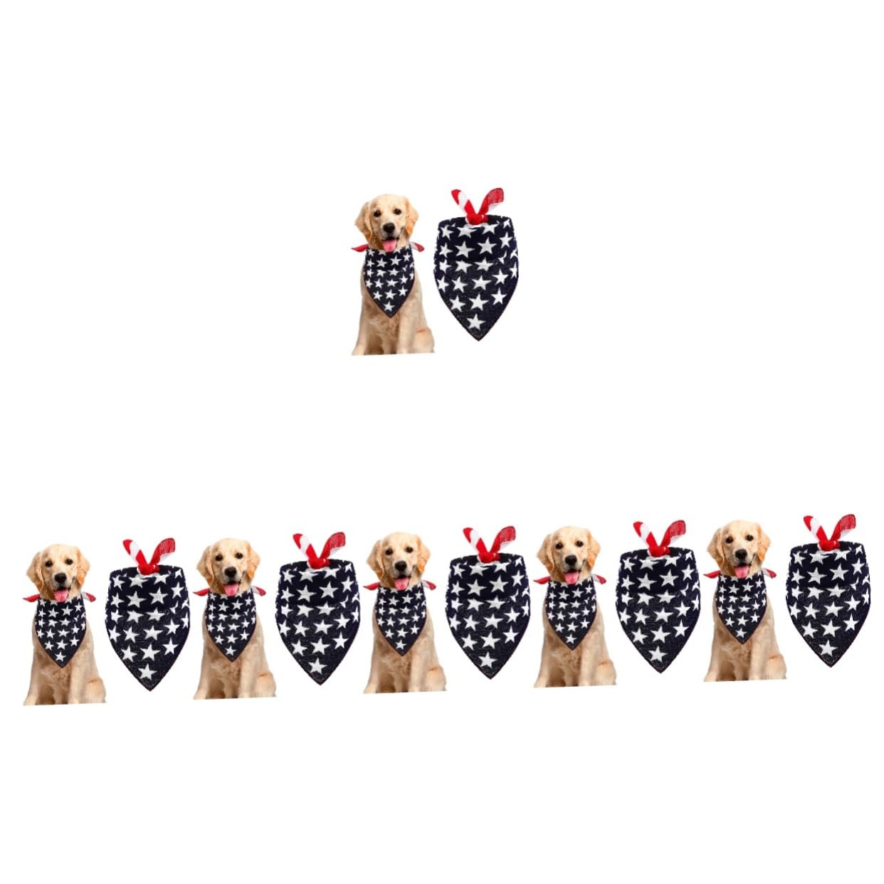 Bandana pour chien drapeau américain foulard doux pour fête et dressage