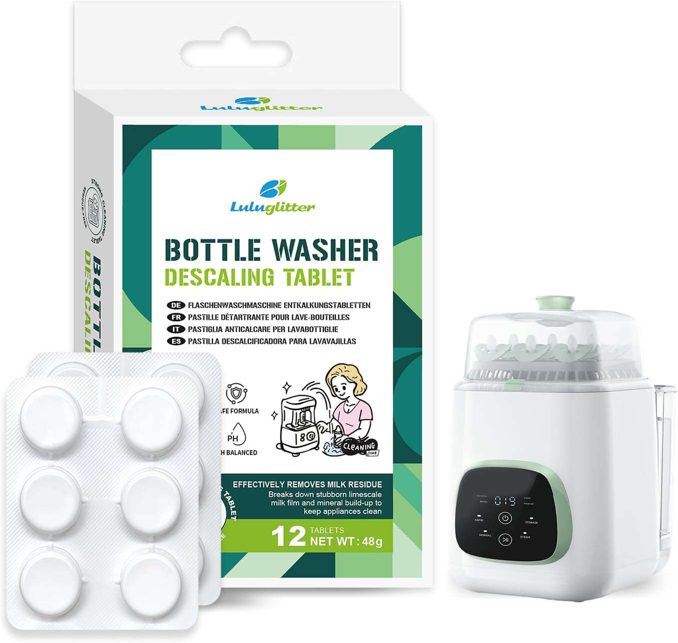 Baby Bottle Washer Descaling Tablet Remove Limescale 12 Count | Descaling tablet, Limescale removal, Mineral buildup, Baby bottle washer
