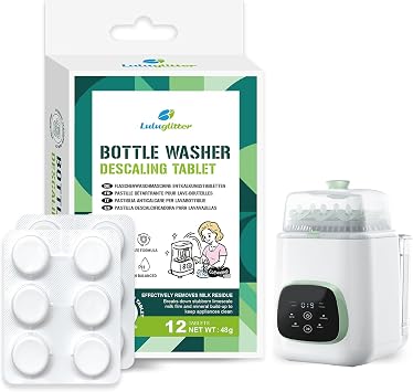 Baby Bottle Washer Descaling Tablet, Descaler Tablet to Remove Limescale & Mineral Buildup, Compatible with most baby bottle washers, 12 Count