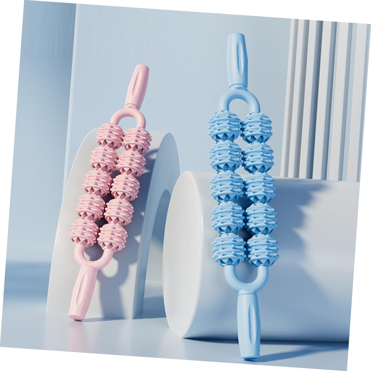 NOLITOY 2stücke Rollstab Für Muskeln Hand-muskelrolle Rückenmassagestab Manuelle Wadenroller Muskelroller Beinroller Rückenmassagestock Massagestabrolle Design Blutzirkulation Kompakt