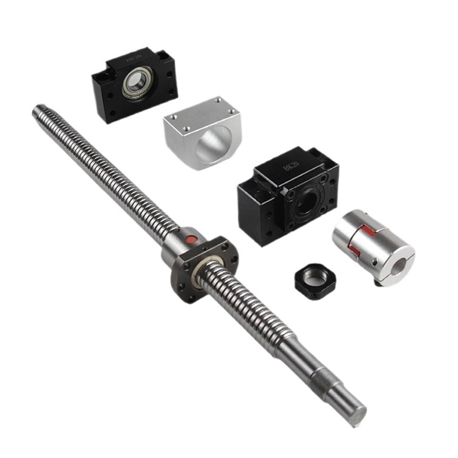 Metal Ball Screw nut end Processing SFU1605 L250-1000mm Ball Screw Set with Single Nut+BKBF12+DSG16H+Coupling for Parts C7 End Machined(900mm)