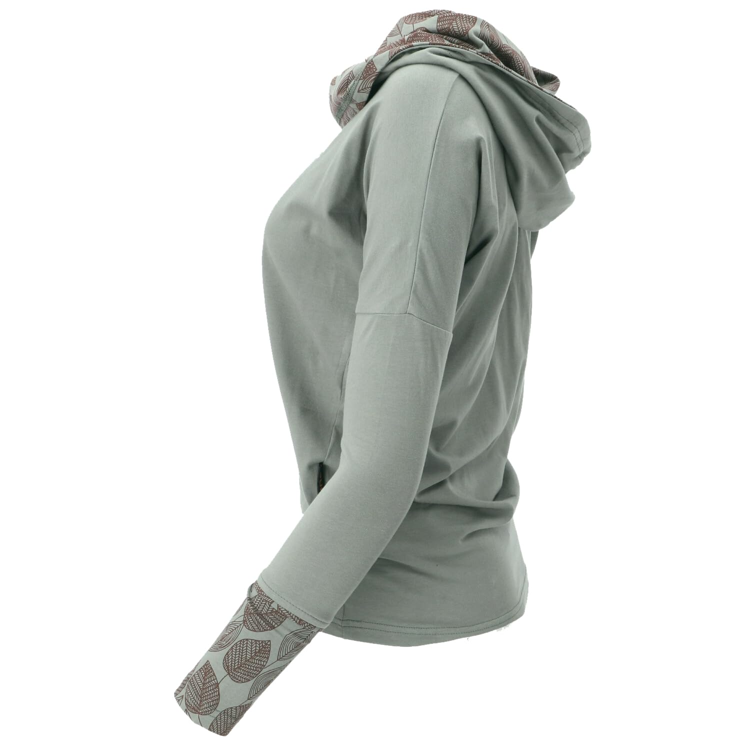 GURU SHOP Lockeres Longshirt aus Bio-Baumwolle, Schalkapuze, Caramel