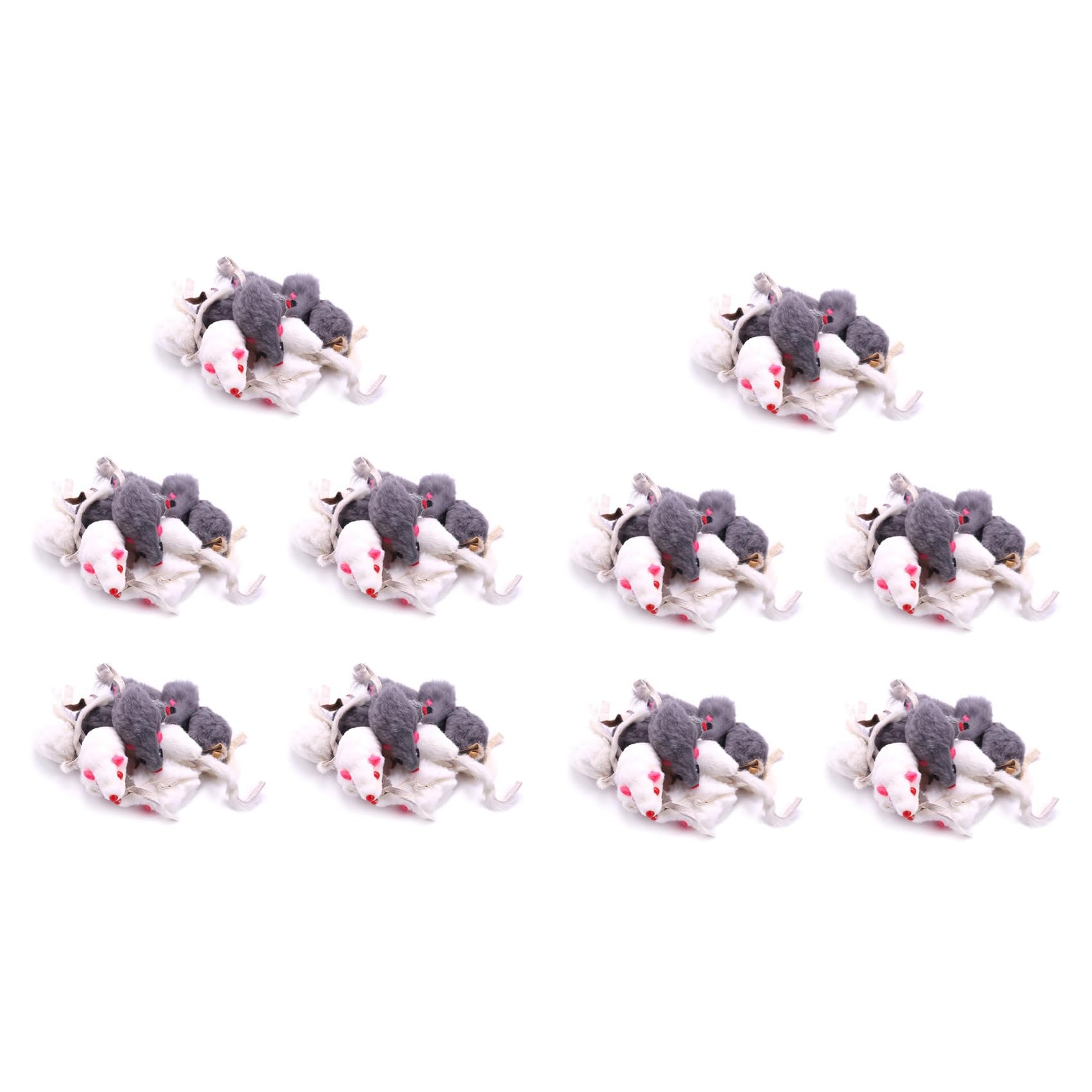 Jouet de chat souris de fourrure lapin naturelle lot de 120 pour divertissement de chaton