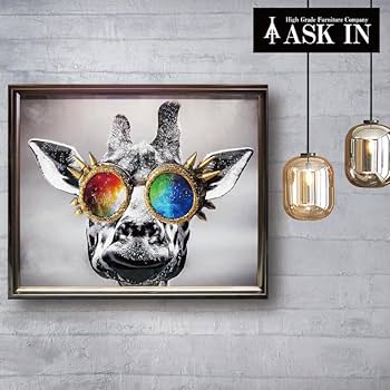 クリスタルアート キリン ピクチャー アートフレーム POP