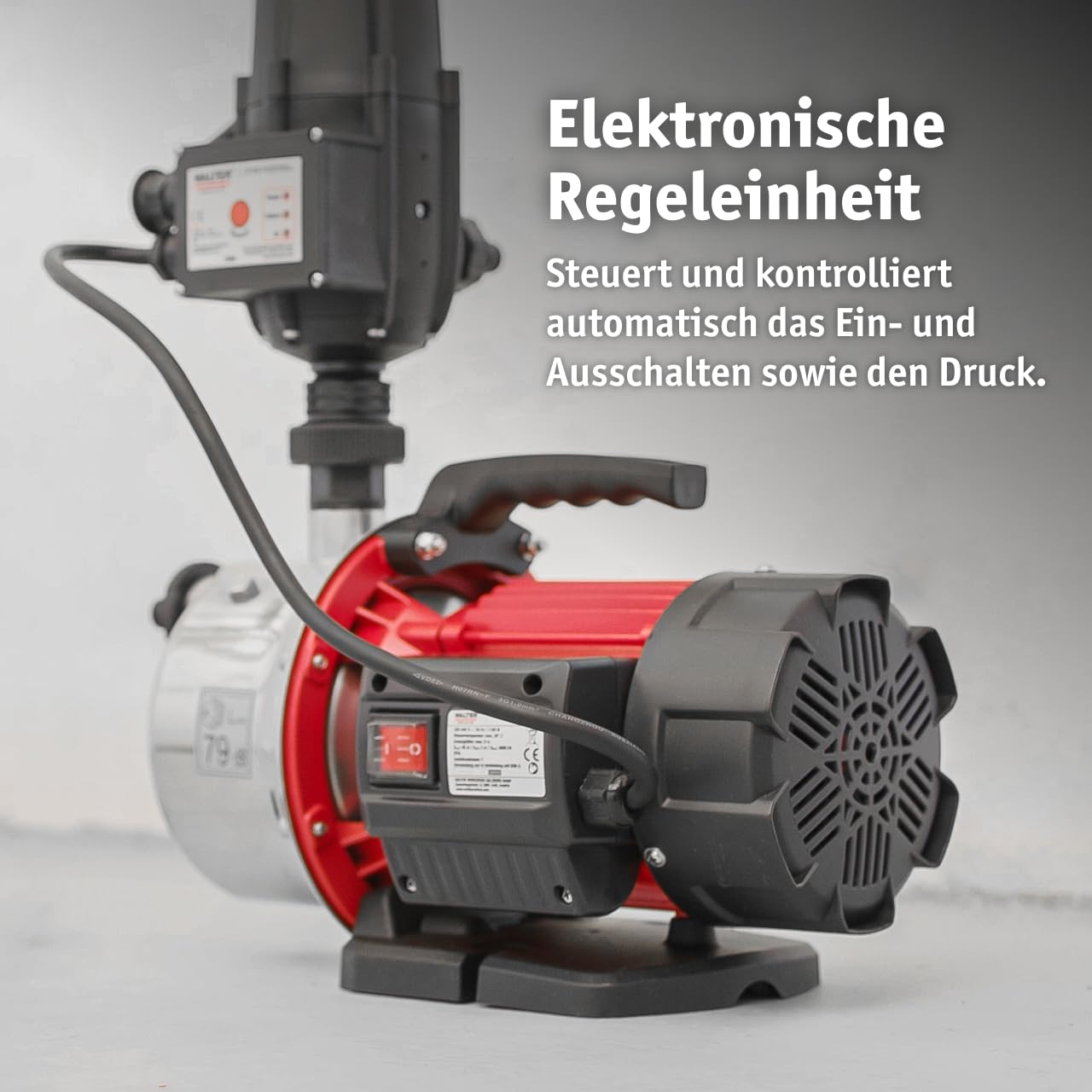 WALTER Hauswasserautomat 1100 W Wasserpumpe, 4500 Liter pro Stunde | Trockenlaufschutz, Hauswasserwerk zur Wasserversorgung aus Brunnen, Zisternen und Regentonnen, maximale Förderhöhe von 45m