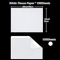 Vista 3 de Jkopsnr 100 hojas de papel de seda blanco de 20 x 14 pulgadas, papel de seda para bolsas de regalo, papel de seda a granel para manualidades