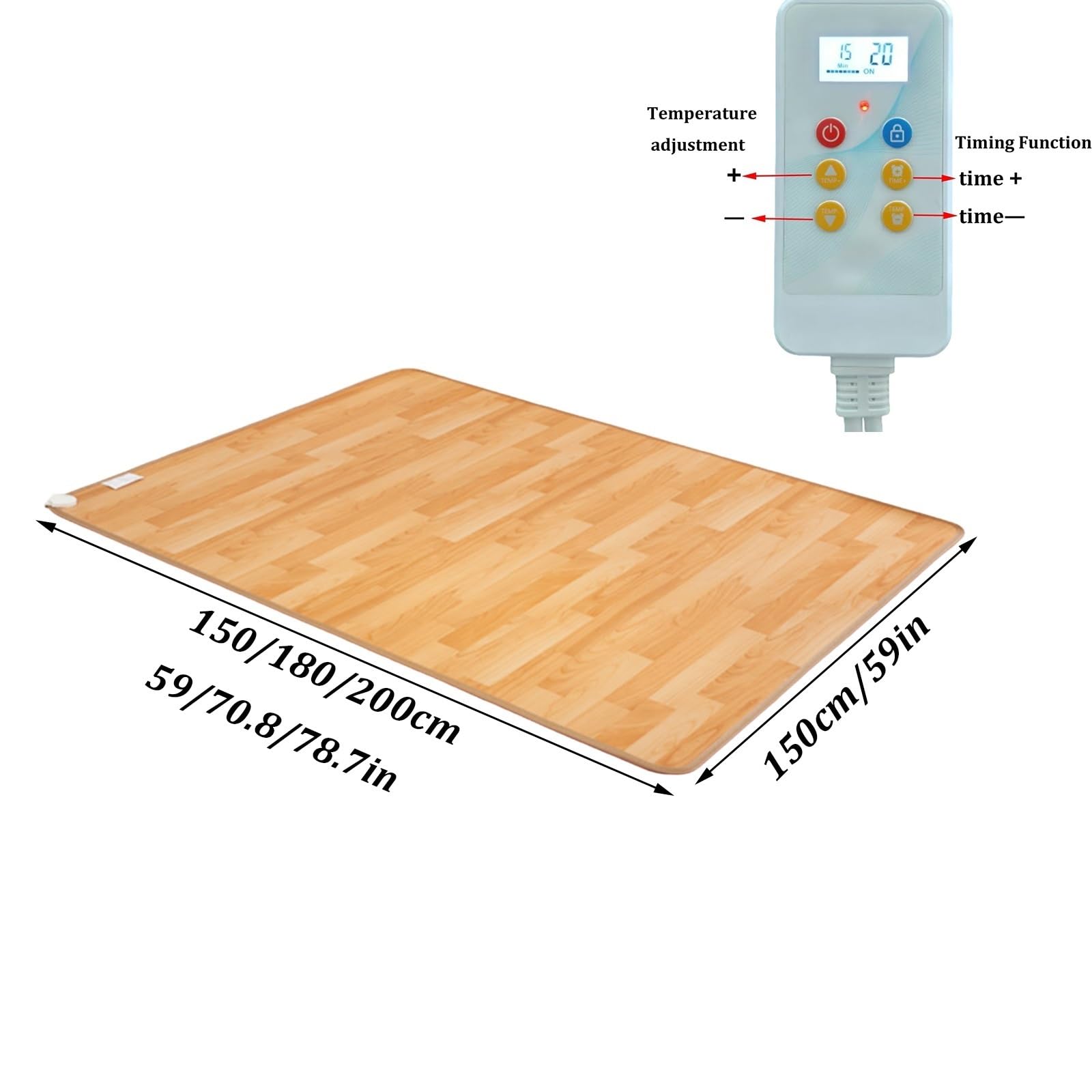 Tappetino riscaldante elettrico da posizionare sotto la scrivania | Temperatura regolabile, superficie impermeabile, ideale per soggiorno, ufficio, palestra e yoga(150x180cm)