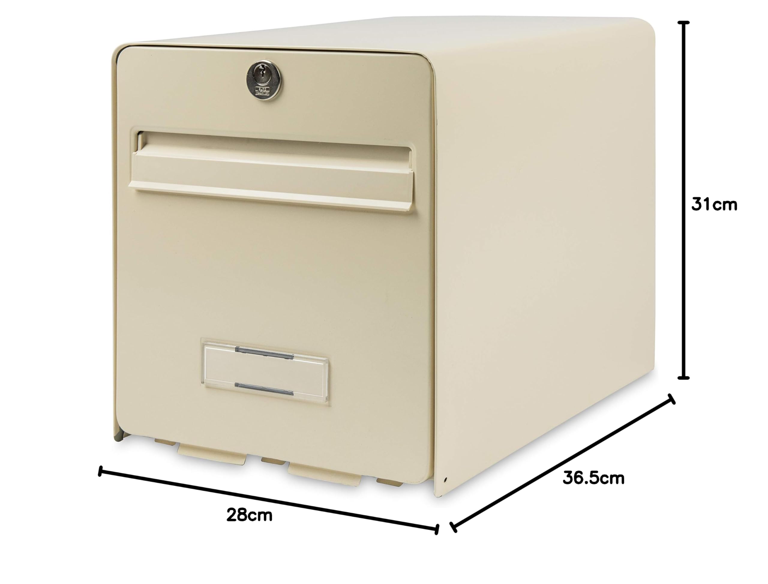 BURG-WÄCHTER Boîte aux Lettres Agréée La Poste, 2 Portes, 502 BE C FAVOR, Beige, en Acier Galvanisé, Avec Porte à Ouverture Totale et Stop-Courrier (Porte bloquée à 120°)