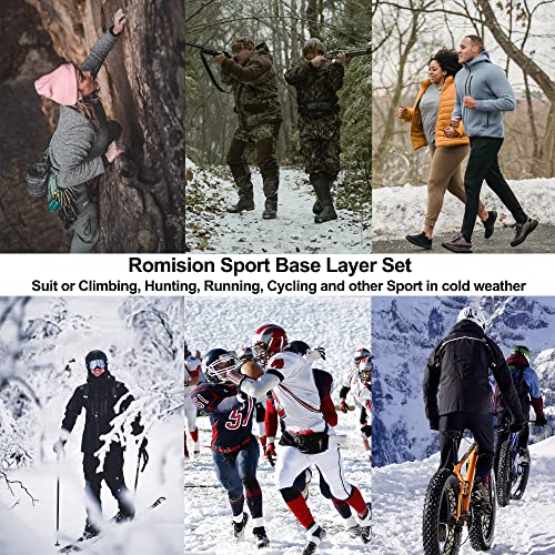 Image of romision Thermal Underwear for Men Stretch Fit, Fleece Base Layer Top & Bottom Set, Insulated Long Johns for Cold Weather Hunting