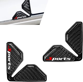 2PCS Car Door Corner Protector Edge Guards, Carbon Fiber Scratch-resistant Impact-resistant Door Corner Guards, Wrap-around Stylish Sporty Protective Cover, for Most Vehicles (Black #01)