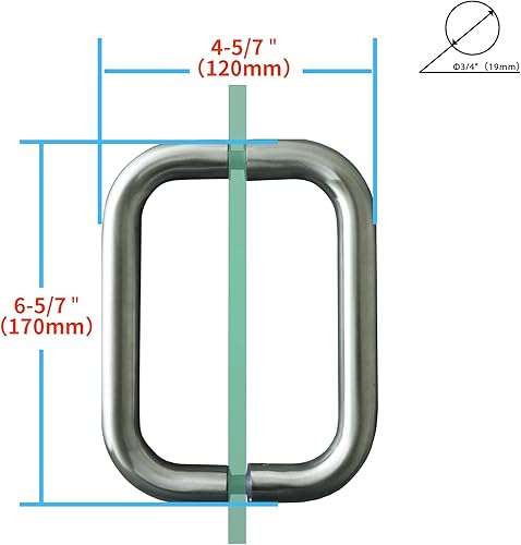 Miniatura 9 de CKB Manija de puerta de ducha de 6 pulgadas, tirador de puerta de cristal de ducha de vuelta a atrás compatible con vidrio de 14 a 12 pulgadas de