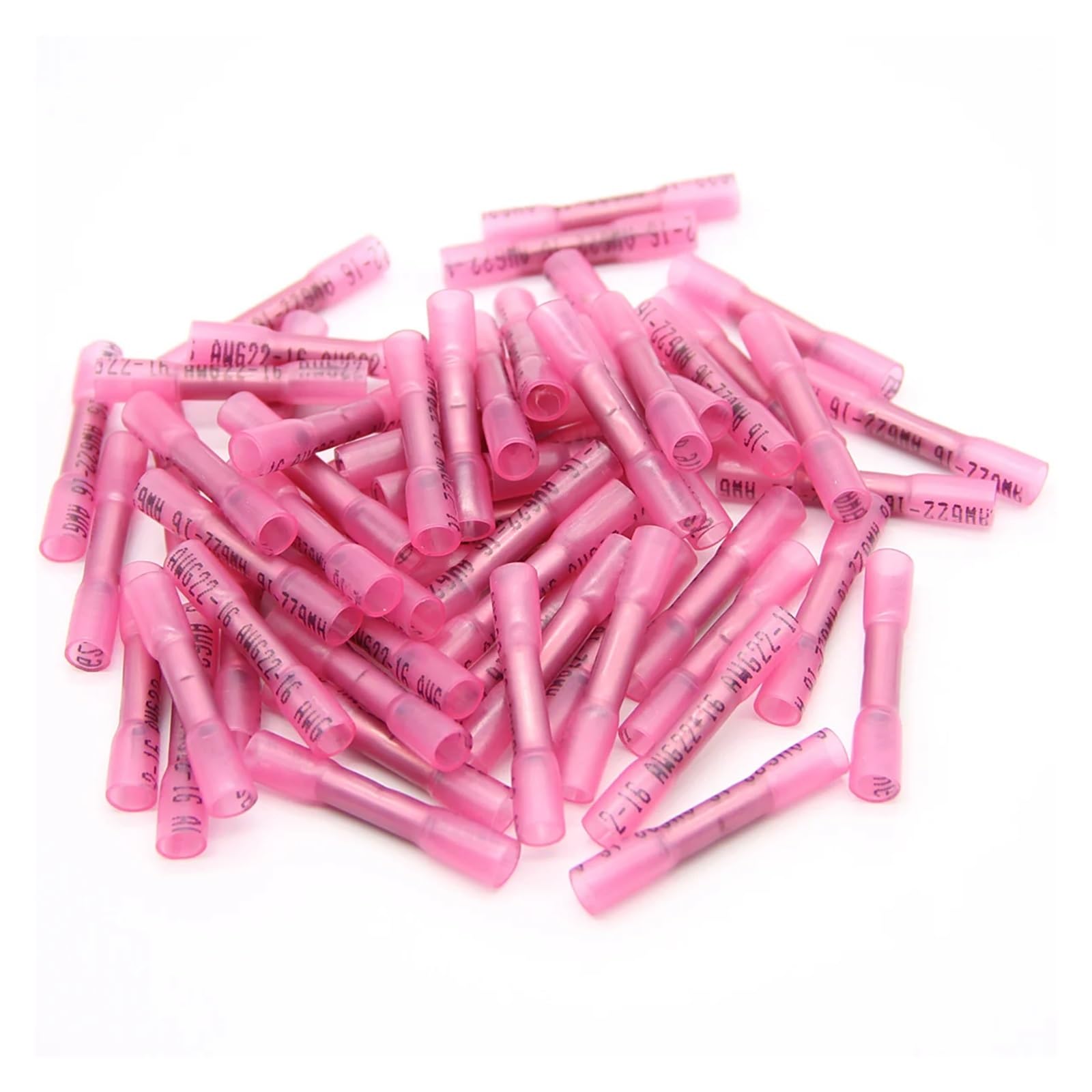 ICXLPMC 300PCS Red Insulated Heat Shrink Connectors Crimp TerminalsSeal Butt Electrical Wire Connector 22-16 AWG