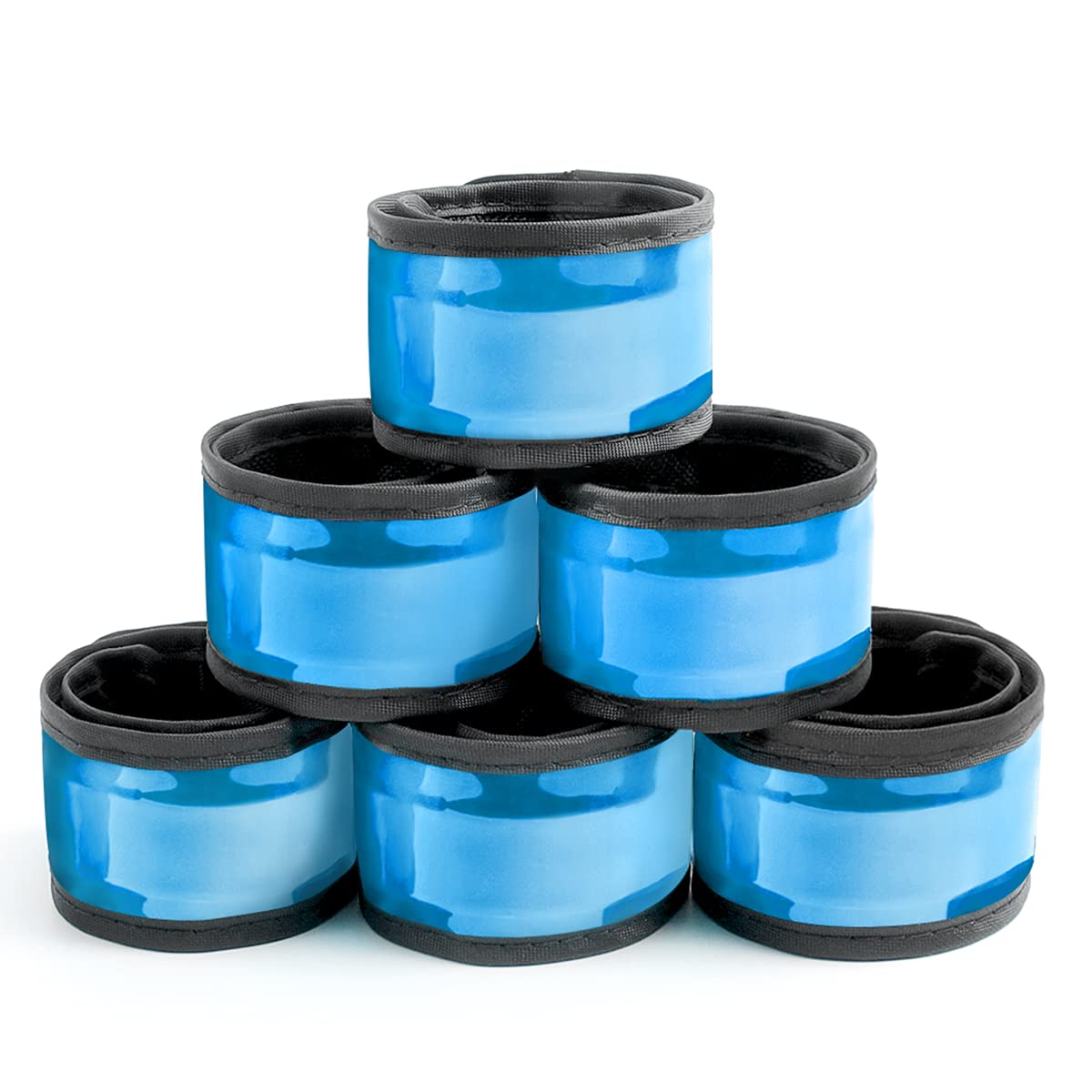 esonstyle Pack of 6 LED Light Up Band Slap Bracelets Night Safety Wrist Band for Cycling Walking Running Concert Camping Outdoor Sports