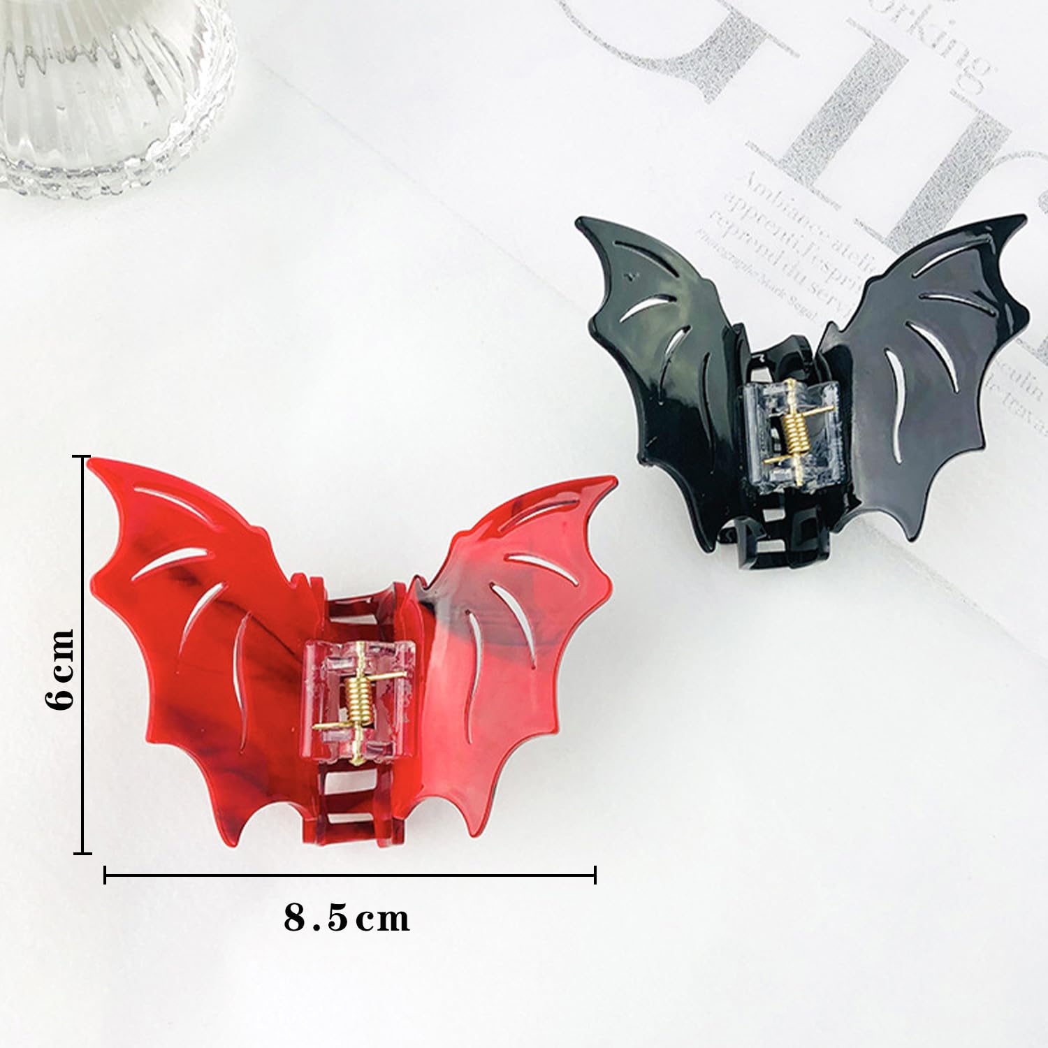MFUOE 4Pieces Bat Hair Clips Halloween Bat Wings Clips Cool Punk Devil Wings Hairpins Halloween Party Fancy Hair Accessories for Women and Girls - Image 2