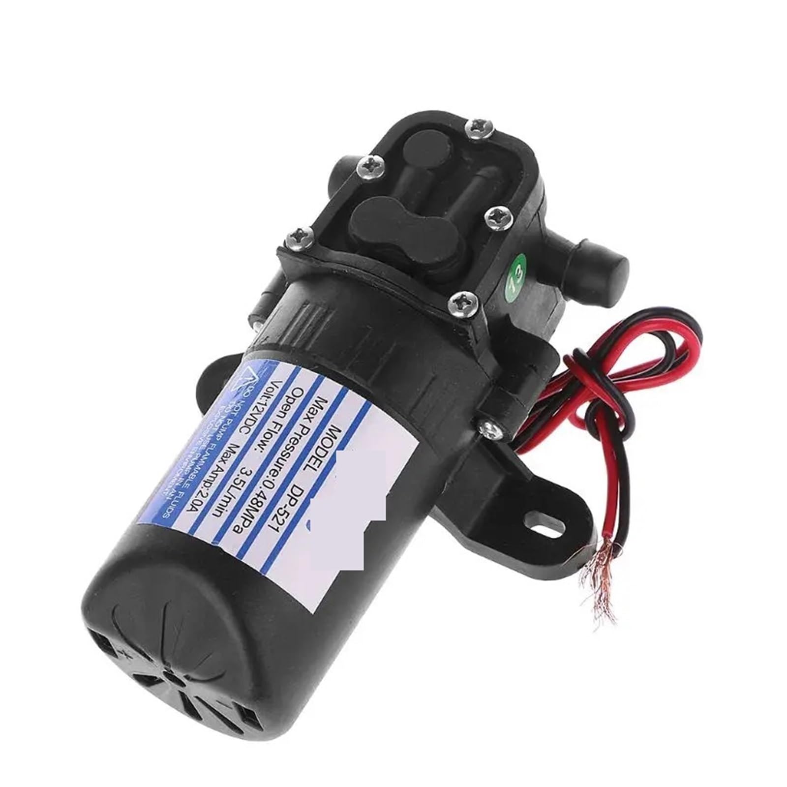 CUDTAPI DC 12V 3.5L/Min 0.48MPa 70 PSI Diaphragm High Pressure Self Priming Water Pump