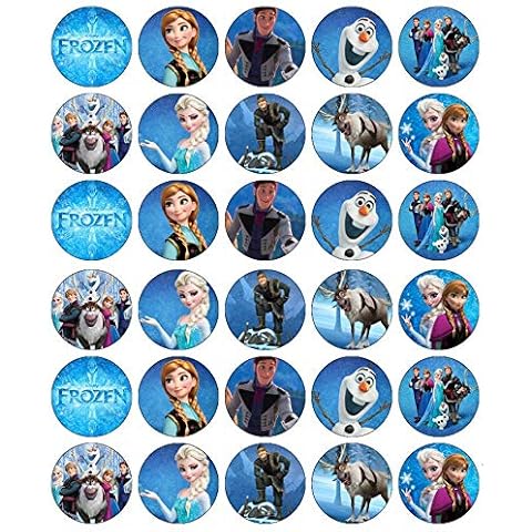 30 Frozen Cupcake Toppers Edible Wafer Paper Fairy Cake Toppers Birthday Cakes Cover