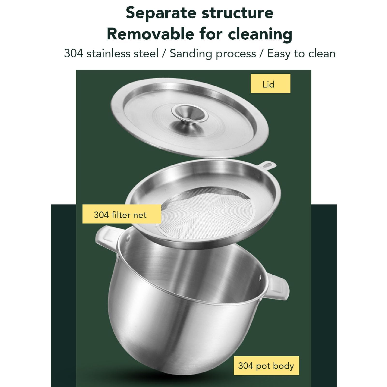 Pot à Graisse pour Filtre à Huile, Récipient à Graisse de 2,8 L avec Passoire, Récipient à Graisse de Cuisson en Acier Inoxydable pour Stocker L'huile de Friture et la Graisse de