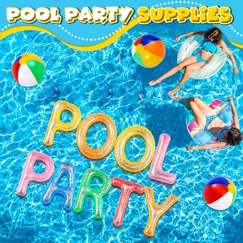 Ceenna Pool Party Inflatable Letters Decoration, 4 Balls, Summer Pool Party by Ceenna - Used condition - Image 5