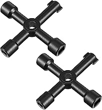 metagio 2 Pcs Cle Triangle Cle Universelle pour Armoire Technique Clé Multifonction 4 Voies Clé Armoire Electrique Noir 4 en 1 Croix Clé pour Utilisation Domestique et Professionnelle Compteurs d'Eaus