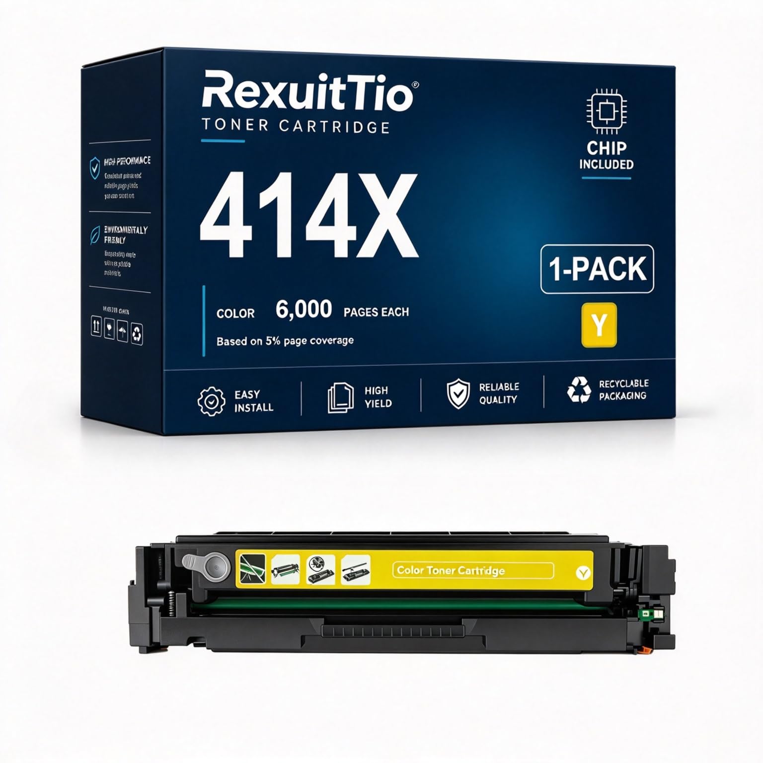 Remplacement de la cartouche de toner compatible à haut rendement 414X pour W2020A W2021A W2023A W2022A 414A 414X avec la dernière puce, convient à l'imprimante laser HP M454DN M455dn M454NW,4 paquets