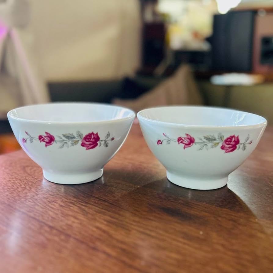 Amazon.co.jp: 台湾食器 大同磁器 バラ柄どんぶり 2個セット