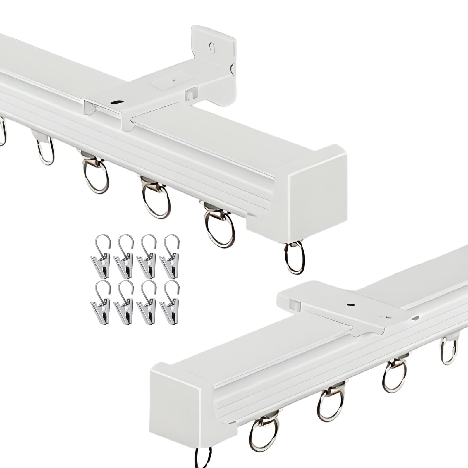 Pista de aluminio para eliminar ruidos de cortinas, guía blanca de 325 cm de techo