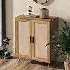 Xilingol Rattan Storage Cabinet Buffet Cabinet with Rattan Decor Doors Accent Cabinet with Solid Pine Wood Feet Sideboard Cabinet for Hallway Entry Living Room Natural