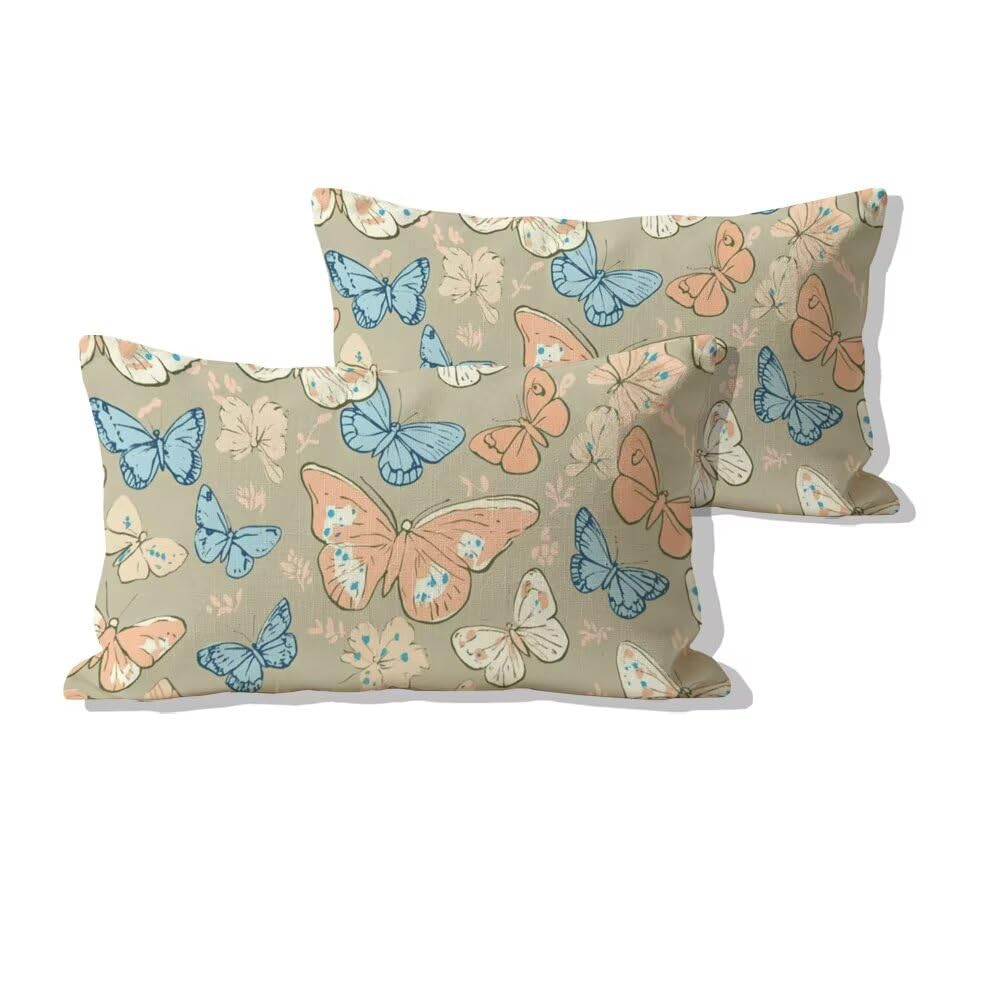Cadeaux pour dames housses de coussin papillon brun en velours moderne lot de 2