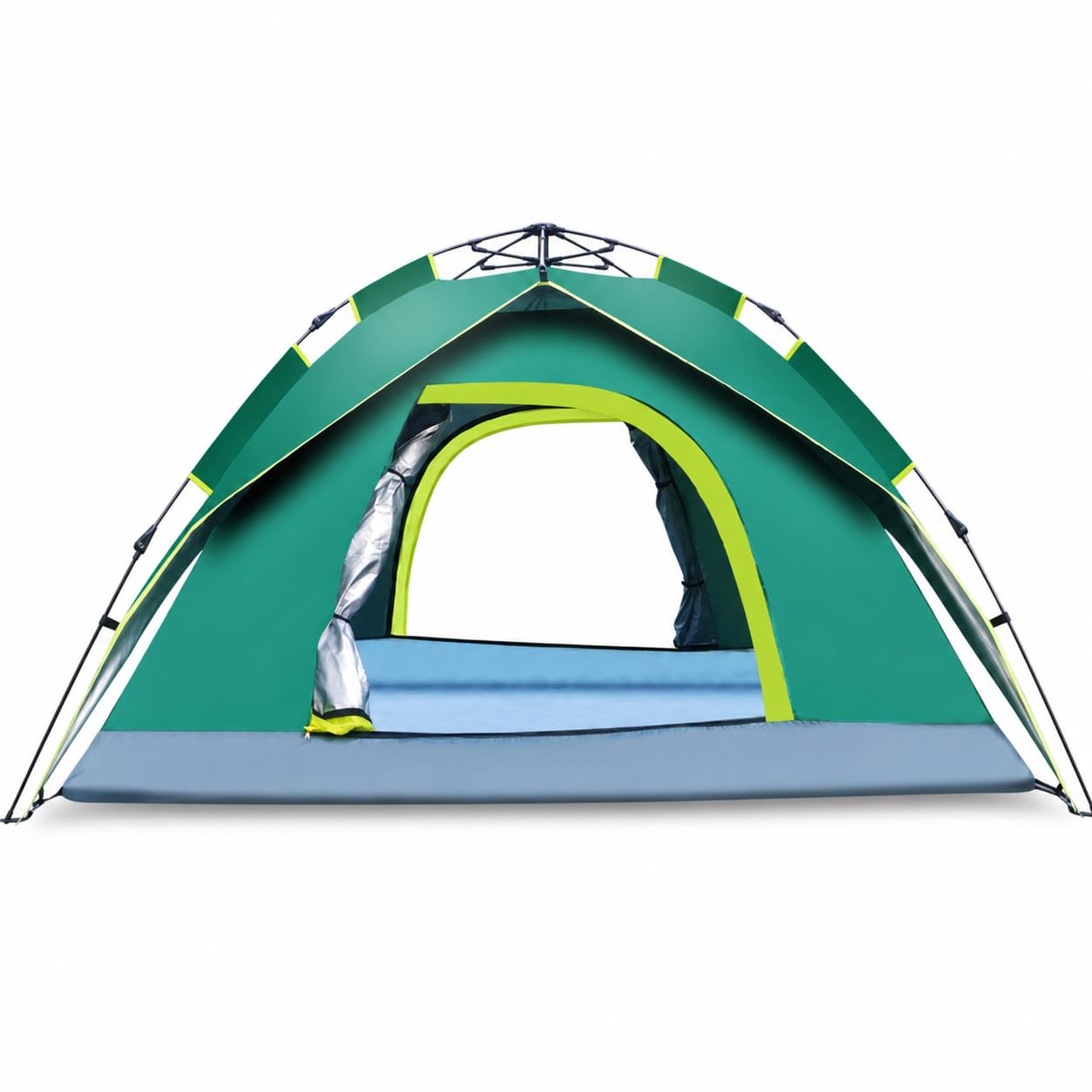 Zelt für 3-4 Personen – Automatisches Camping Zelt Wasserdicht & Winddicht, Doppelschichtiges Kuppelzelt für Outdoor-Abenteuer